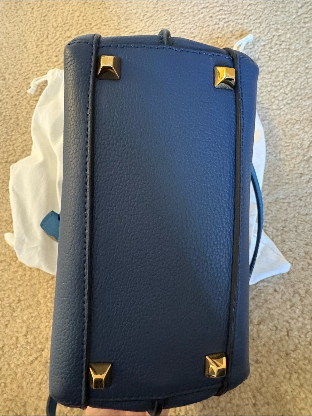 MCM Navy and Teal Leather Top-Handle Mini Milla Crossbody bag - Picture 5 of 5